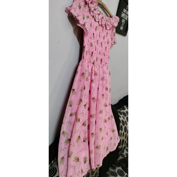 Pink Floral Midi Dress - Picture 3 of 3